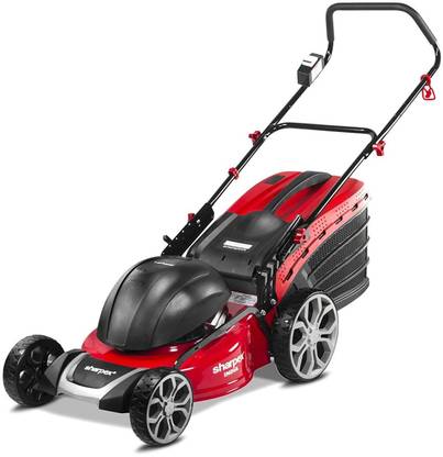 Sharpex Electric Lawn Mower With Grass Catcher - 18" Blades - 1 PH 1800W Electric Lawn Mower 18''Blade, 70L Catcher, Adjustable Height, 2.5HP Motor AC Adapter Push Lawn Mower