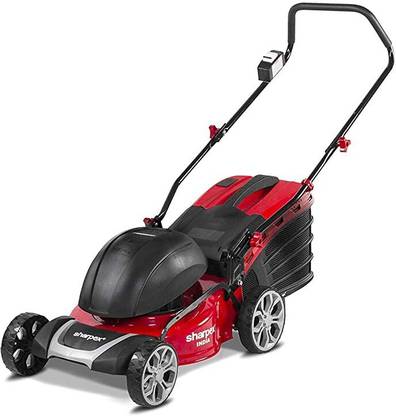 Sharpex 16-Inch Blade Metal Body Electric Lawn Mower with 55 LTR Grass Box & 100 Feet Cable, 20mm to 80mm Cutting Height (Motor - 1800 Watt, 2800 RPM) AC Adapter Push Lawn Mower