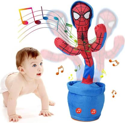 AOKO Dancing Cactus Spiderman with Lights up Tik Tok Talking Singing Toy Rechargeable