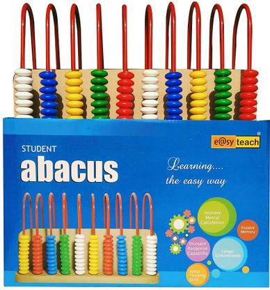 Easyteach Wooden Calculation Shelf | Abacus Counting Addition Subtraction | Teacher Abacus | Maths Learning Early Educational Kit for Kids 3+ Years
