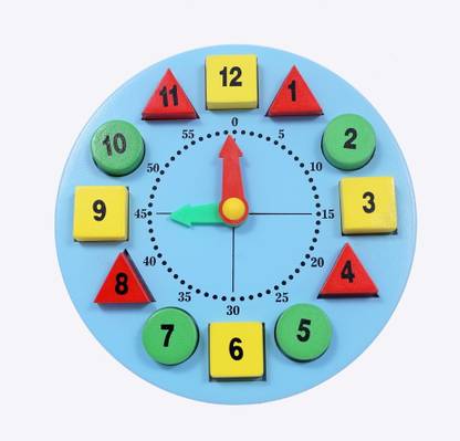 THE LITTLE BOO Wooden Time Learning Clock - Blue