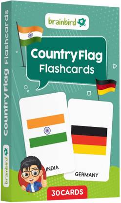 BRAINBIRD Country Flags Flashcards For Kids |30 Flashcards for 1 Year to 6 Years Babies