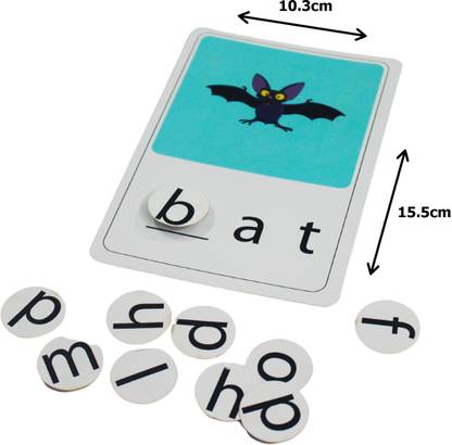 wonderLearn 3 letter CVC word flash cards बोर्ड गेम
