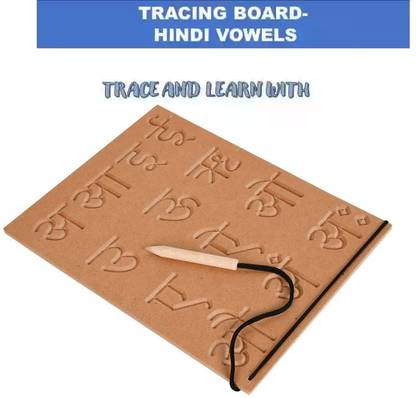 SHALAFI Hand Writing Practice Board Hindi Alphabet Tracing Slates With Swar Hindi Vowels