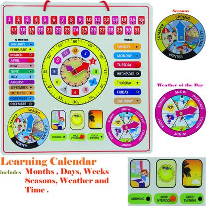 dishvy CALENDAR CLOCK FOR KIDS LEARNING|KNOWLEDGE CALENDER