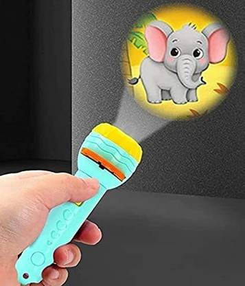 Adhunyk Mini Slide Projector Flashlight Torch, Kids Projection Light Toy