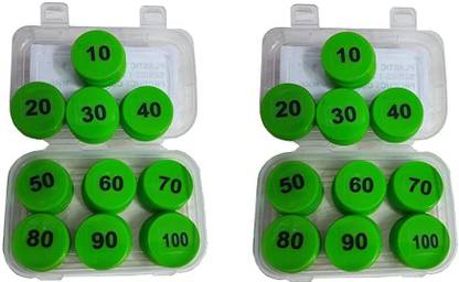 MOREL PLASTIC TOKEN / COINS WITH NUMERIC NUMBERS 1 TO 100, (PACK 2) 100 COINS EACH PKT