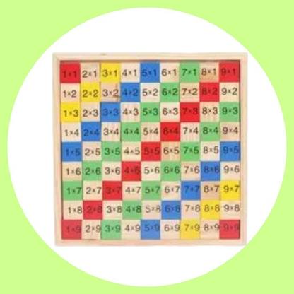 KIDDOYS Wooden 9x9 Multiplication Table Maths Learning Board For Kids