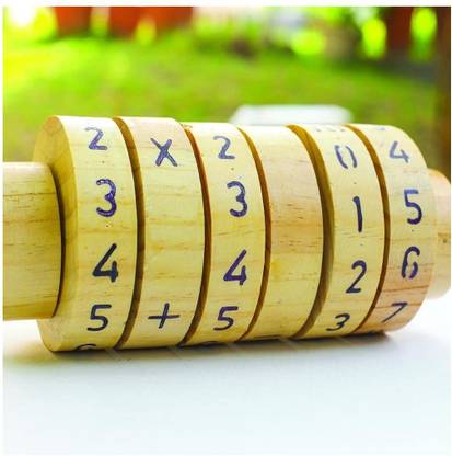 Braintastic Wooden Spinner Math Calculator Toy to Learn and Improve Math Skill for Kids
