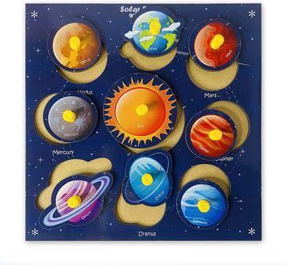 SHALAFI Solar System Peg Blocks Board Educational Solar System With All Planet Space Toy