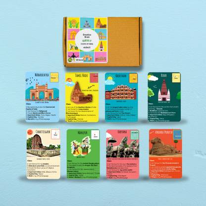 ekdali Indian States and Monuments Flash Cards for kids - Designed to learn easily
