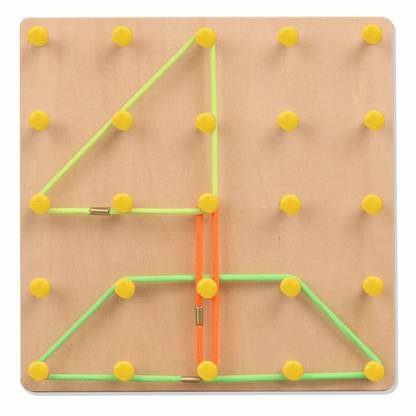 Plus Shine Wooden Geo-board Shape Matching Game Geoboard Graphical Toys Array Block Board