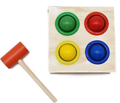 justhandmade Wooden 2 in 1 Screw Car Vehicle Hammer Ball Multifunction Building Block Puzzle