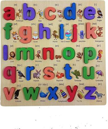 NONU Wooden 26 Letters Lower Case Alphabet abc Puzzle Board for Toddlers