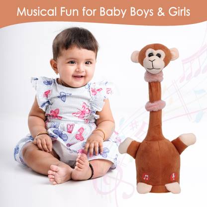 Crazeis Dancing & Talking Monkey Toy for Kids with English Rhymes & Rechargeable