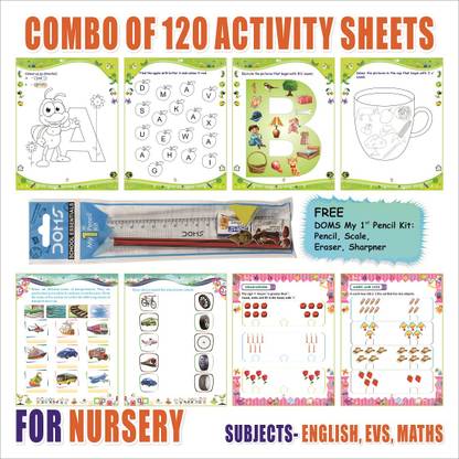 MAPSHUB Nursery Activity Sheets (120 Pages)|Learning & Creativity|DOMS Prep School Kit