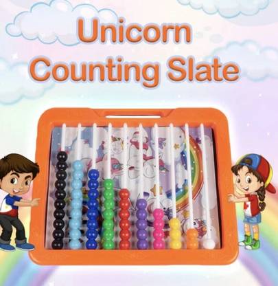 zokato Unicorn Design 2 in 1 Slate with Duster - ORANGE