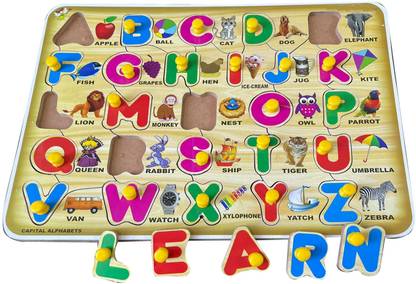 Plus Shine Alphabet AtoZ Learning Letter puzzle Board Game For Play&Fun Learning Toy inBook