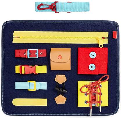 JP GLOBAL Montessori Busy Board Toy Develop Basic Skills, Educational Sensory Travel Toys