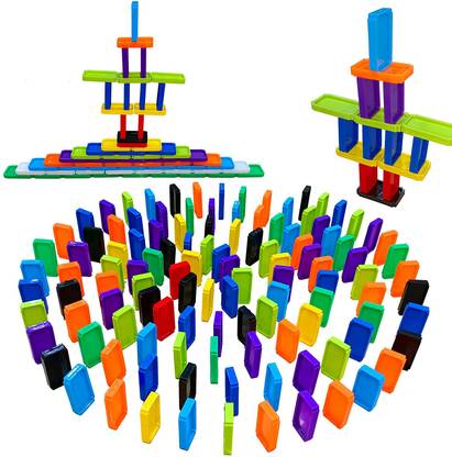 Quadrants Domino Game Set 10 Colours Building and Stacking Toy Domino Racing Toy Game