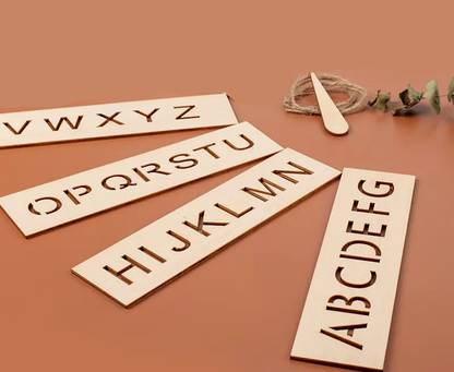 Plus Shine Montessori Pattern Tracing, Alphabet Pre-Writing Practice Learning Board Puzzle