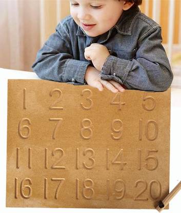 SHALAFI Learn to Write Counting Practicing Number(1 - 20)Slate Toys Tracing Board Puzzle