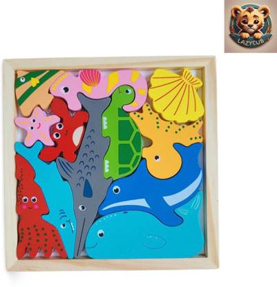 Lazycub Aquatic Animal 12 pcs 3D Puzzle for Toddlers ( 1-4 Years)