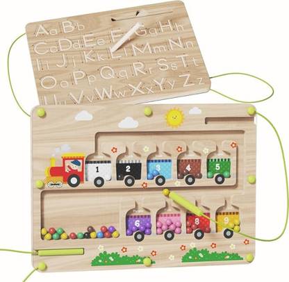 Monty Maestro Double Sided Magnetic Alphabet , Color & Number Maze