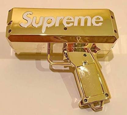 Pepstter Money Gun Chrome Gold Toy | Make it Rain Real Money Dispenser Dollar Shooter |