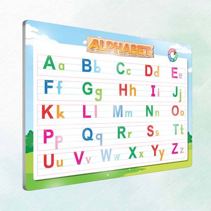 GO WOO ALPHABET UNLIMITED WRITE AND WIPE PRACTICE BOARD WITH FREE PEN | Whiteboard