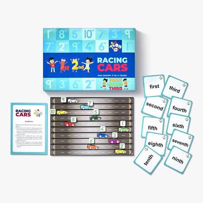 PunToon Kids Play and Learn Maths Numerical Racing Car Board Game For Kids