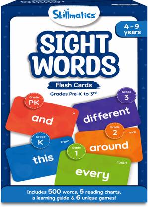 Skillmatics Flash Cards - 500 Sight Words, Includes The Dolch, Fry Word List, 6 Unique Games