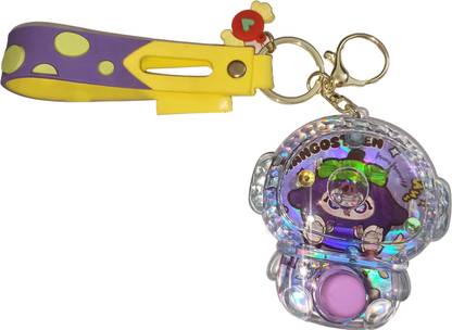Ample Wings 1 Push Button Water Ring Game Keychain - Perfect for Kids' Bags
