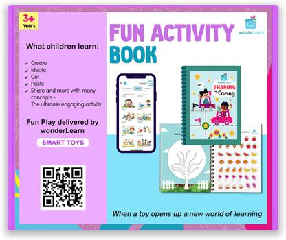 wonderhood Sharing is Caring' fun activity book | Sticker book for children 3+ years old