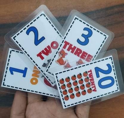 vinayak computers 1-20 Numbers Laminated Flash Cards with Both Side Printing (20 Cards)