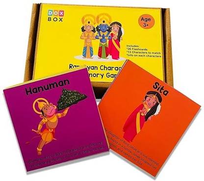 doxbox Ramayan Character Memory Card Game Flashcards -Pack of 26(Includes 13 Character)
