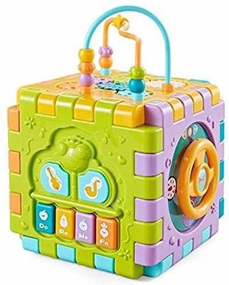 Toys R Us Universe of Imagination Activity Cube Baby Toys 6 in 1 Multi-Purpose Educational Learning Cube