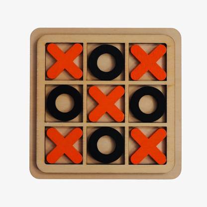 dishvy Wooden Tic Tac Toe Toy Game| Zero and Cross Game - Wooden Tic ...