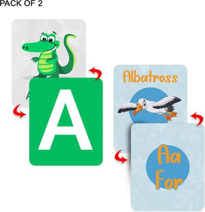ULTRA 3D A-Z Alphabets Flash Cards for Kids Age 3+ |Set Of 2 |Early Childhood Learning