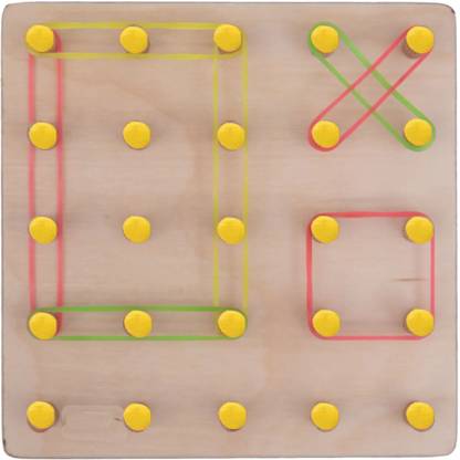 Plus Shine Wooden Geoboard Mathematical Manipulative Material Array Blocks Geo Board