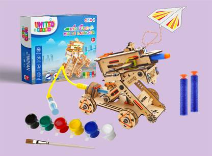 UnitedMaama 2 in 1 Hydraulic Plane Launcher STEM Science Project Kit Toy for 8 To 14 Years