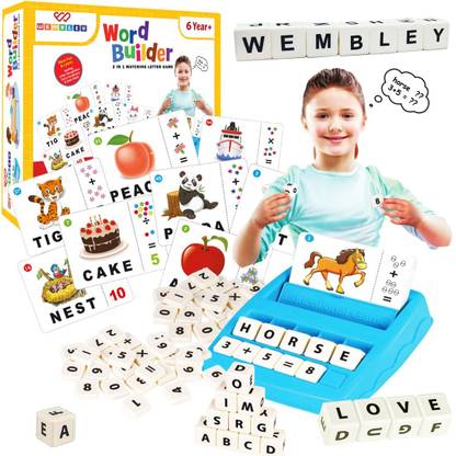 Wembley Educational Spelling Game 2 in 1 Flash Cards Matching Letter Puzzle Toy for Kids