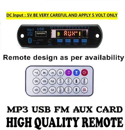 BALRAMA Bluetooth MP3 Decoding Board Module SD Card Slot / USB / FM / and Remote Control Mono Class A Car Amplifier