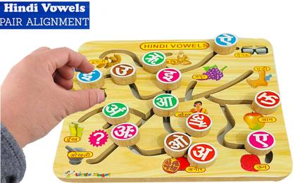 FORSIKHA Hindi Aa Aa Ee Ee Pair Alignment Puzzle Maze Board Tracing Game Learning Puzzle