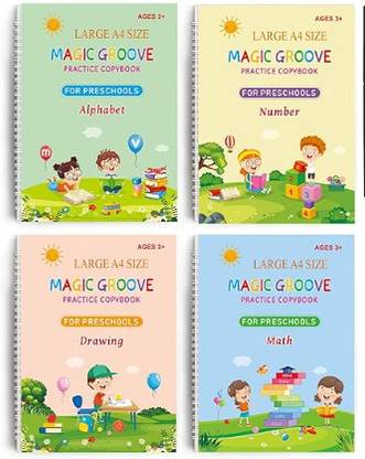 My HomesWorld Magic Practice Copy Book For Kids ABCD Alphabets Calligraphy Books for Beginners