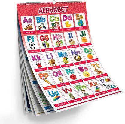 giftsrus Educational Chart Calendar-Kids Laminated Big Size 14X19-10 pages Front & Back