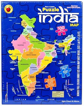 GITA EXPORT India Map Jigsaw Puzzle,Learning India Map, Country Map Puzzle Game for Kids