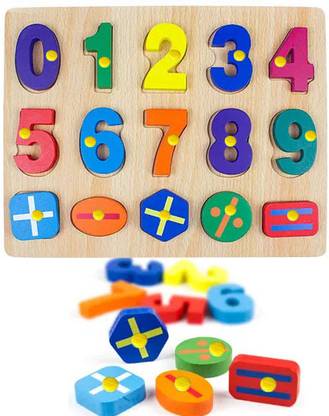 Plus Shine Counting Numbers Boards Learning Puzzle Blocks Matching Counting Montessori Toys