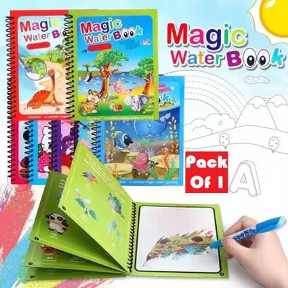 BGT Water Magic Drawing Book for Kids, Reusable, Random Design, Pack of 1