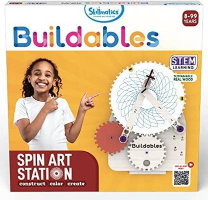 Skillmatics STEM Building Toy - Buildables Spin Art Station